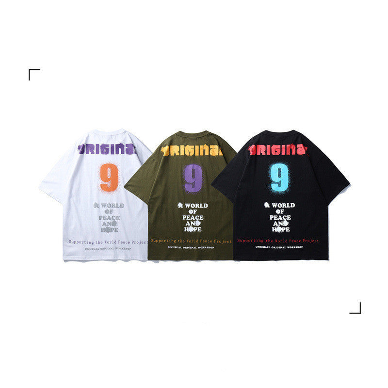 European and American Trendy Brand Hip-hop Loose Hiphop T-shirt