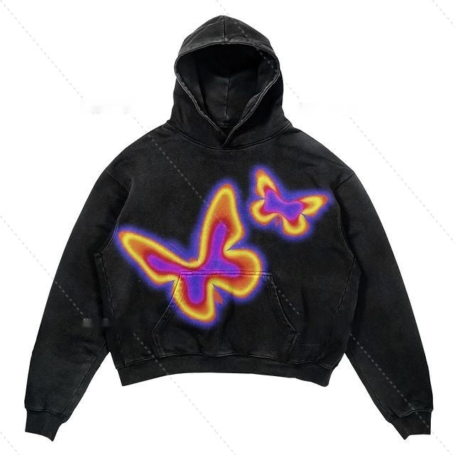 Punk Design Printed Hoodie Fashion Large Gothic Long Sleeve